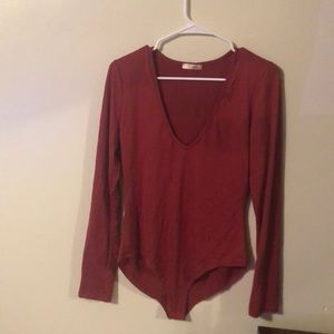 Burgundy bodysuit